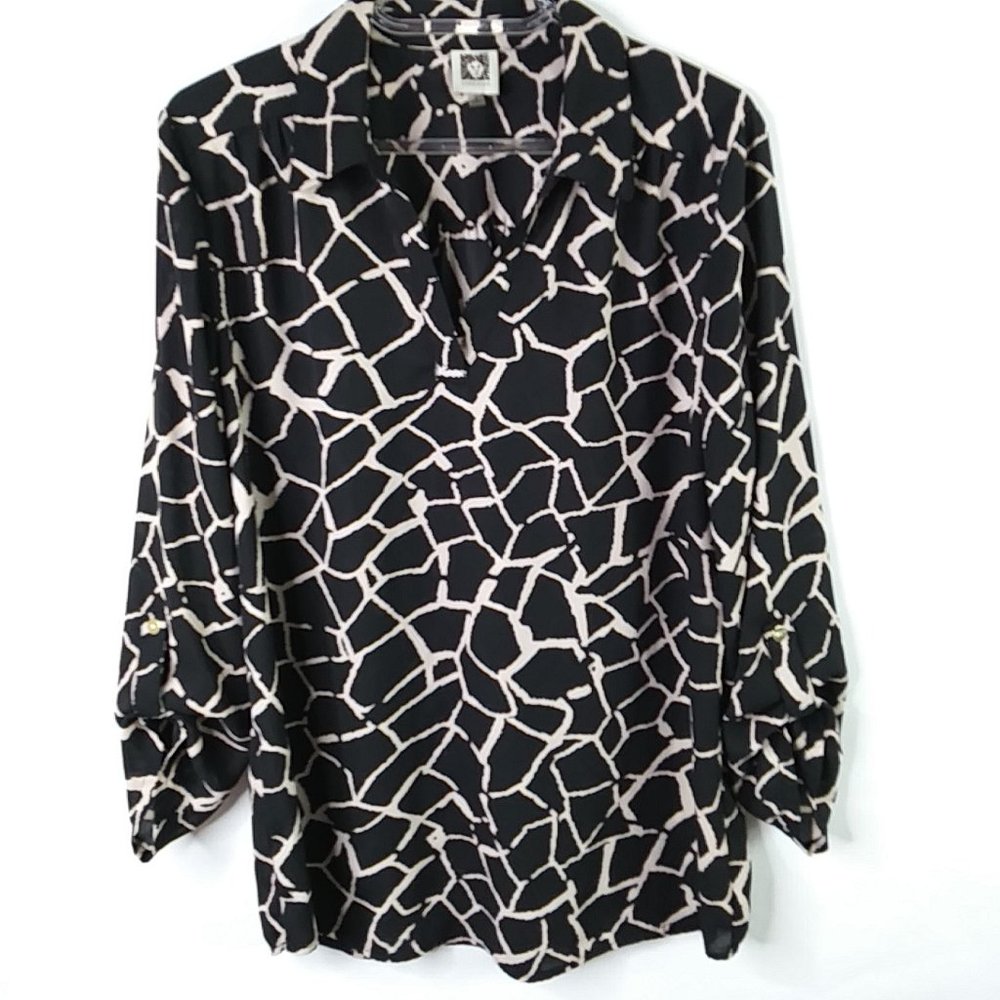 Anne Klein Womens Long Sleeve Blouse